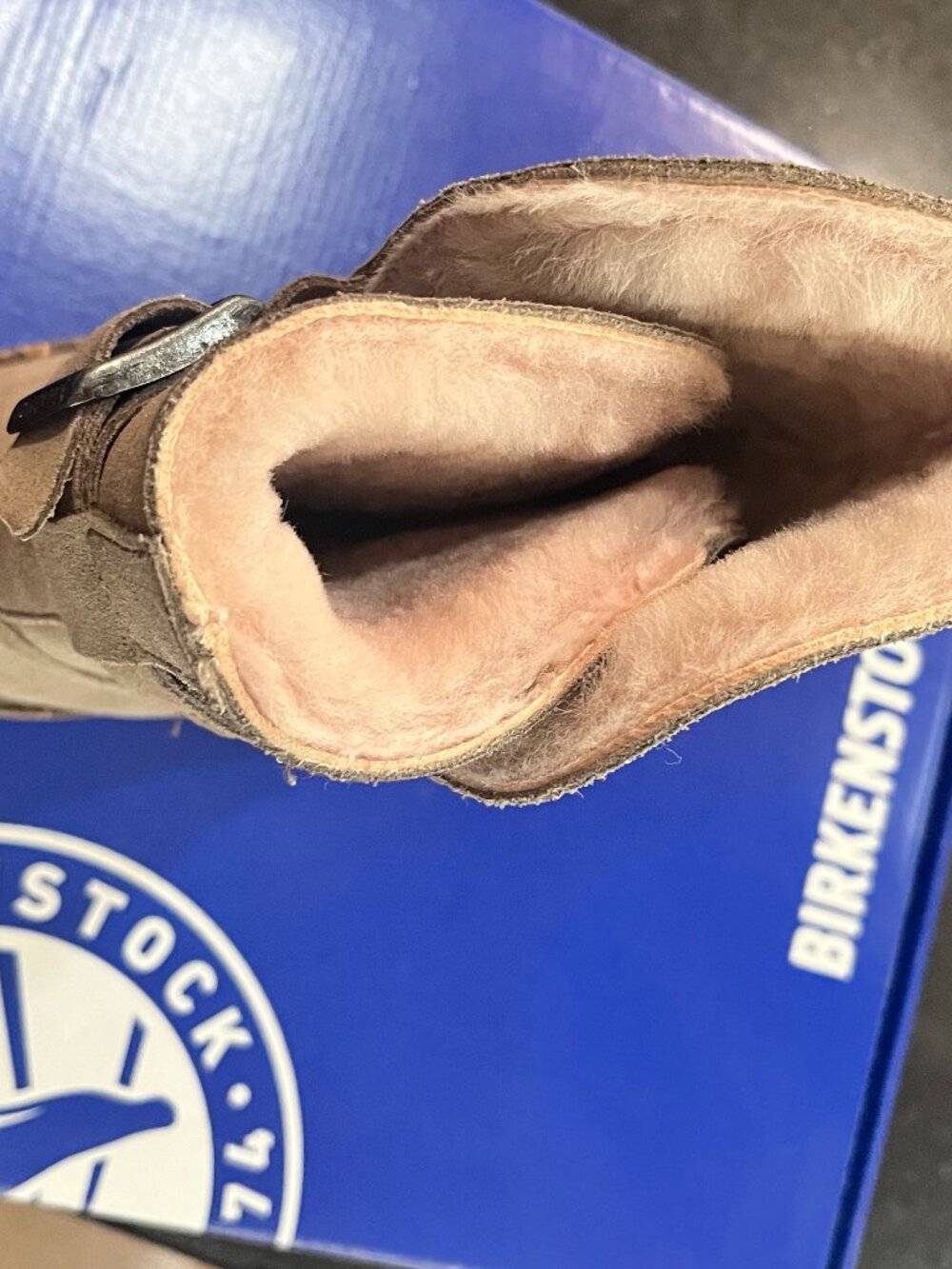Birkenstock Uppsala Shearling Boot in Gray Taupe Size 38